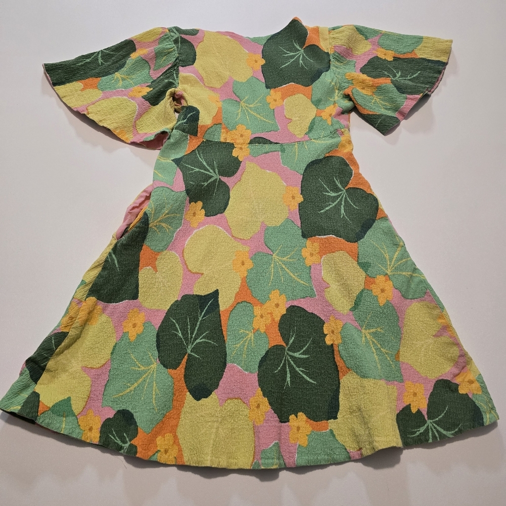 Kate Spade New York Cucumber Floral Swing Dress V-neck Short sleeves Size 4 - Picture 13 of 14